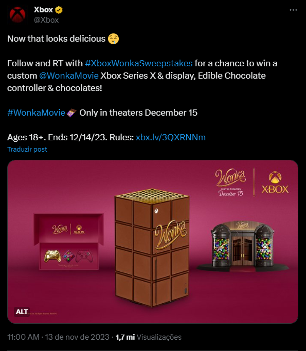 Post promocional Xbox