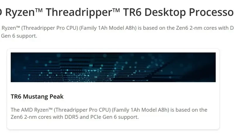 AMD anuncia Ryzen Threadripper TR6 com núcleos Zen 6 e suporte a PCIe 6.0