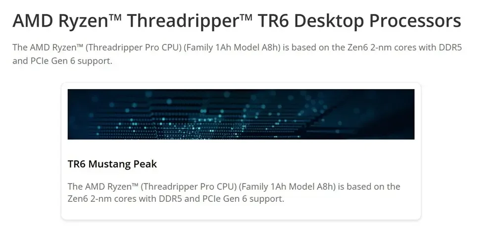 AMD anuncia Ryzen Threadripper TR6 com núcleos Zen 6 e suporte a PCIe 6.0