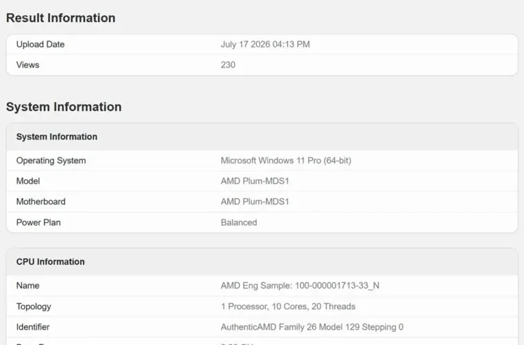 Medusa Point: Processador com 10 núcleos Zen 6 aparece no Geekbench e revela significativo aumento de desempenho