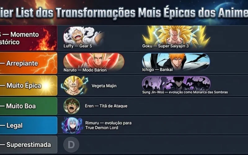 As Transformações Mais Impressionantes dos Animes: Qual é a Favorita dos Fãs?
