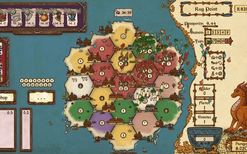 Feed the Scorchpot combina mecânicas de Catan com um dragão faminto