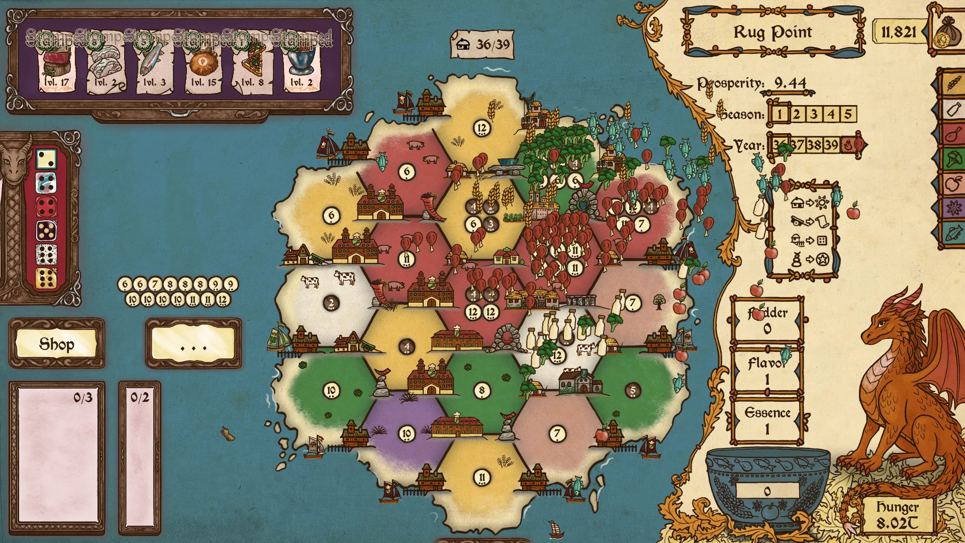 Feed the Scorchpot combina mecânicas de Catan com um dragão faminto