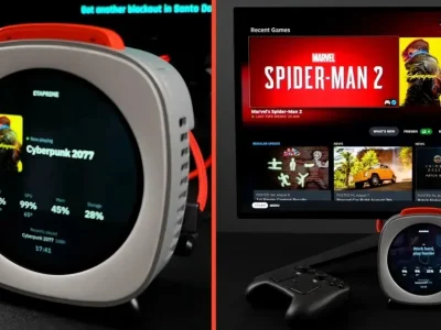Mini PC enigmático com Ryzen AI 9 365 integra Windows, Bazzite e tela touch circular