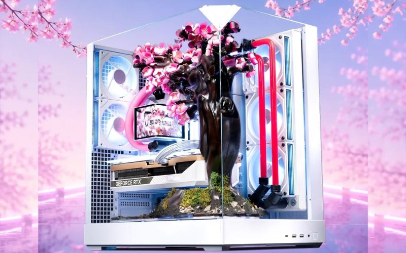 Aftershock revela PC gamer Cherry Bloom com flores de sakura que se abrem ao calor