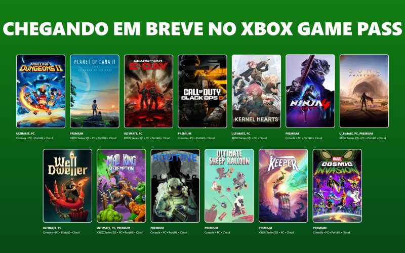 Novidades no Xbox Game Pass: Gears of War: E-Day e mais jogos imperdíveis!