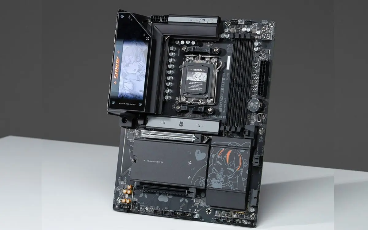 Gigabyte lança versão preta da B850 AORUS Elite-P ARI com temática de anime